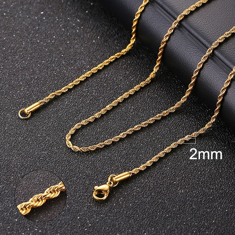 Cuban Chain Necklace Basic Punk Stainless Steel Curb Link Chain Chokers