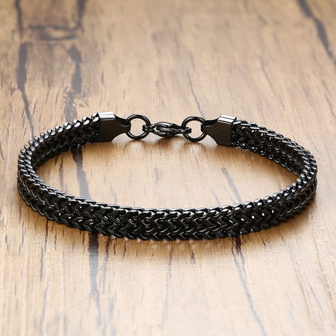 Vintage Oxidized Cool Double Curb Chain Bracelets