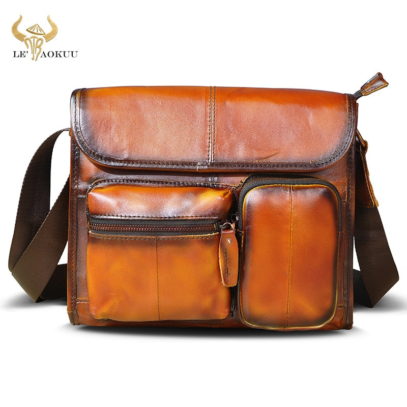 Original Leather Male Designer Casual Messenger Crossbody bag