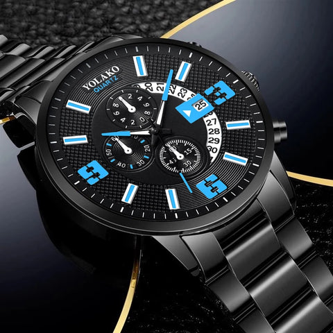 hombre Mens Fashion Business Watches Men Sports Stainless Steel Quartz