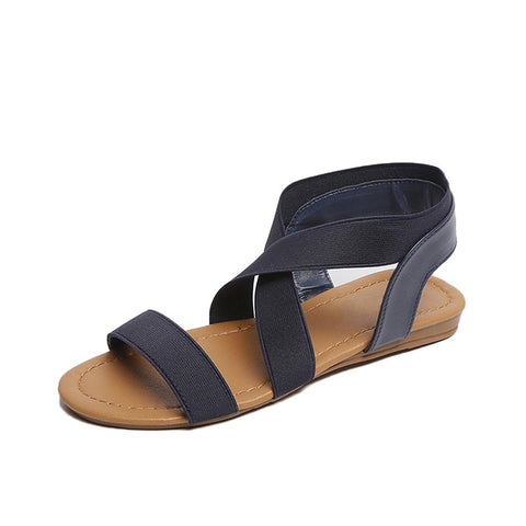 Comfy Slip On Sandals Elastic Textile Splicing Sandals Casual Beach Shoes