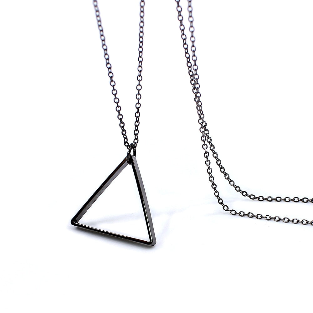 Rectangle Pendant Necklace Men Trendy Simple Stainless Steel