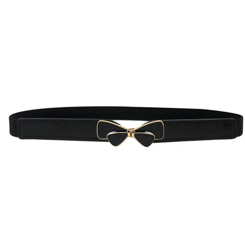 63cm Female Fashion Thin Elastic Stretch Waistband Crystal Bow Belt