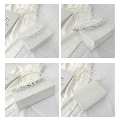 Retro Crossbody Bags for Women Vintage Lace Pearl Chain Ladies