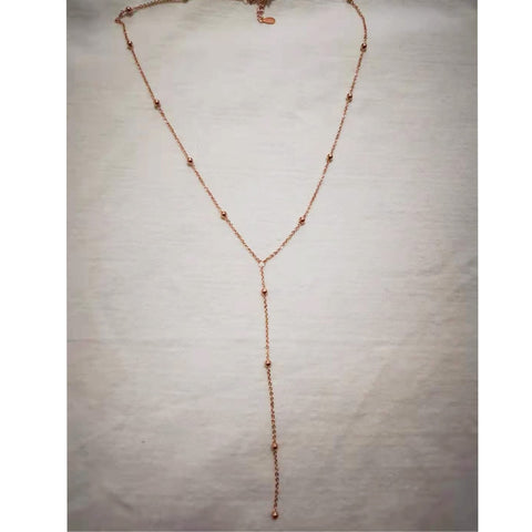 Round Bead Tassel Necklace New Female Summer Simple Clavicle Chain Long