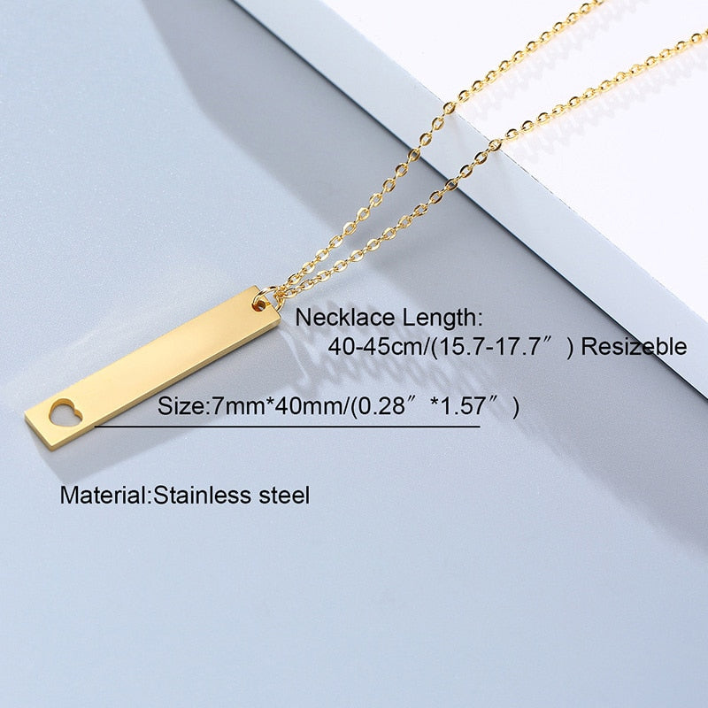 Simple Casual Necklaces Stainless Steel Feather Geometric Bar