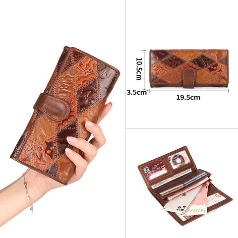 Women wallet retro  leather wallets  Long Cover  Wallets Card Holder