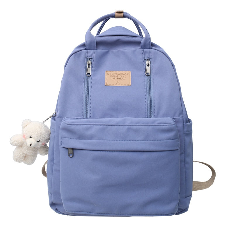 Multifunction Double Zipper Women Backpack Teenager Girls Laptop Backpack