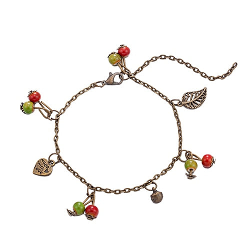 retro style imitation fruit Women anklet