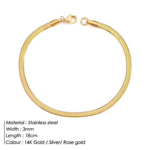 Stainless Steel Snake Chain Bracelet For Women