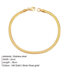 Stainless Steel Snake Chain Bracelet For Women