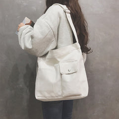 Women Bag Female Tote Canvas Simple Soft Fashion Messenger