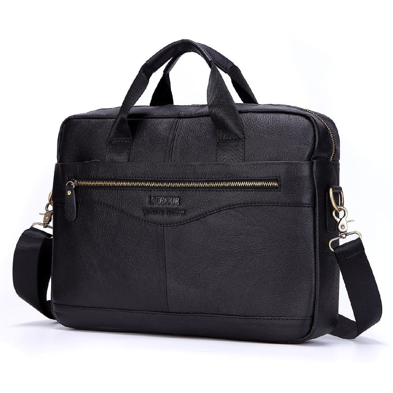 Men Genuine Leather Handbags Casual Leather Laptop Bags Male Business