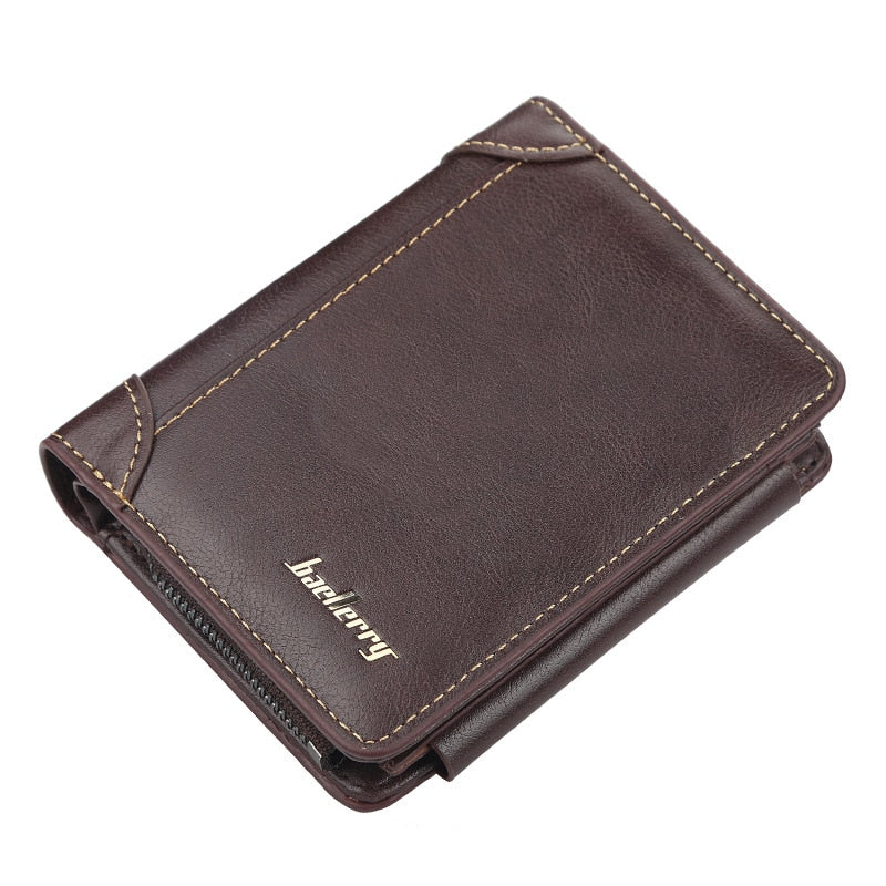 Men Wallets High Quality Zipper Short Design Card Holder