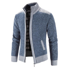 Sweater Coat Fashion Patchwork Cardigan Men Knitted Sweater Jacket