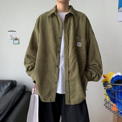 Corduroy Long Sleeve Shirts Shirt Woman Fashion Casual Oversize