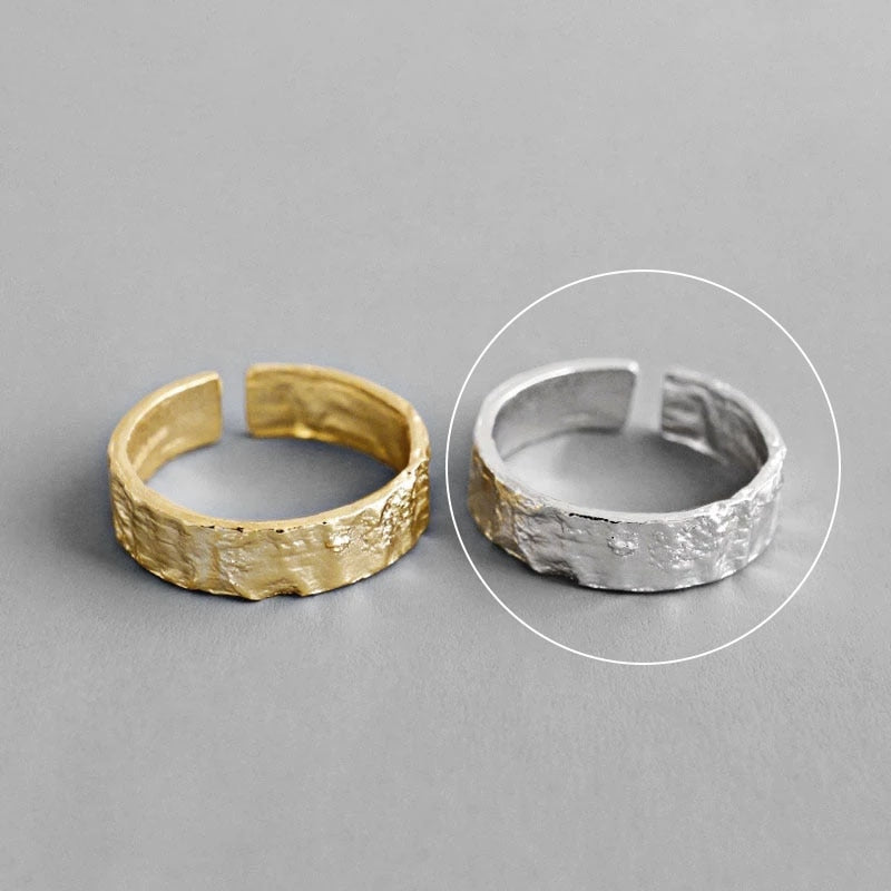 Charming Irregular Chain Geometric Rings Gold Open Rings