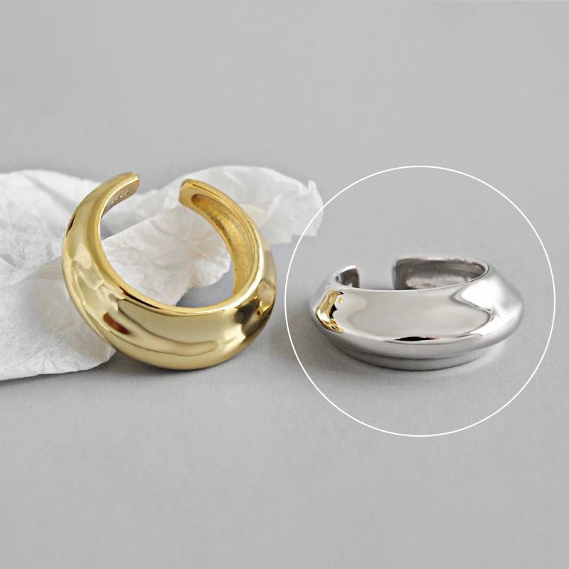 Charming Irregular Chain Geometric Rings Gold Open Rings