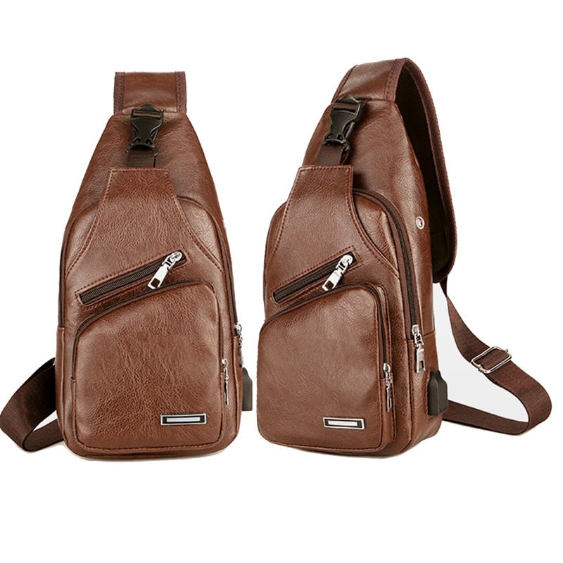 Men Crossbody Bags Men USB Chest Bag Designer Messenger