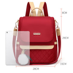 Solid Color Women Shopping Backpack Anti-Theft Travel Bag