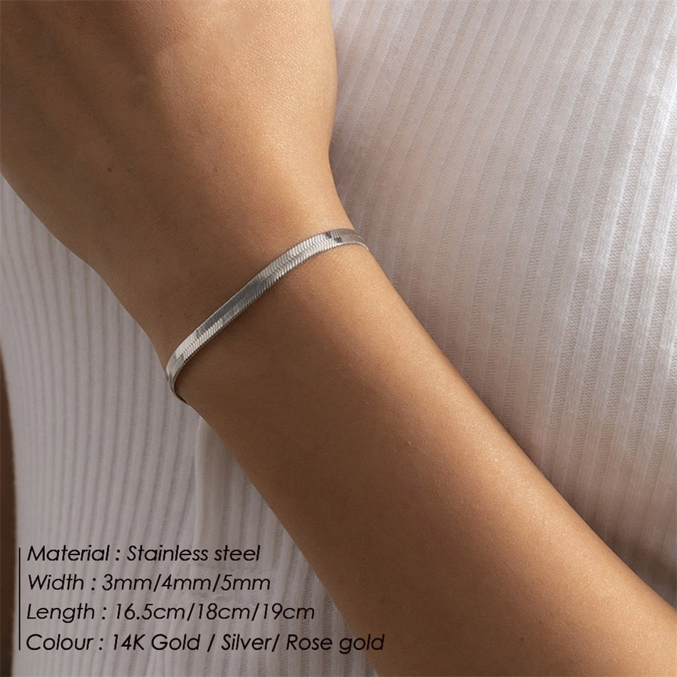 Stainless Steel Snake Chain Bracelet For Women