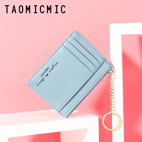 Women Wallets Zipper PU Leather Coin Purse Mini Key Chain Small Wallet