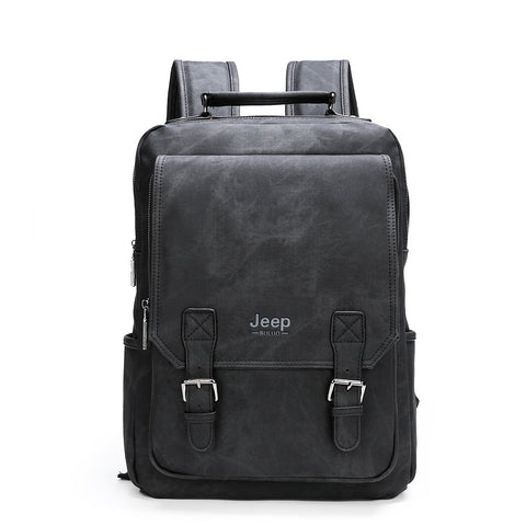 Men 15.6 Laptop School Bag Men Leather Backpacks Travel Multi
