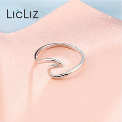 Silver Surf Wave Ring for Party Wedding Jewelry Accessories