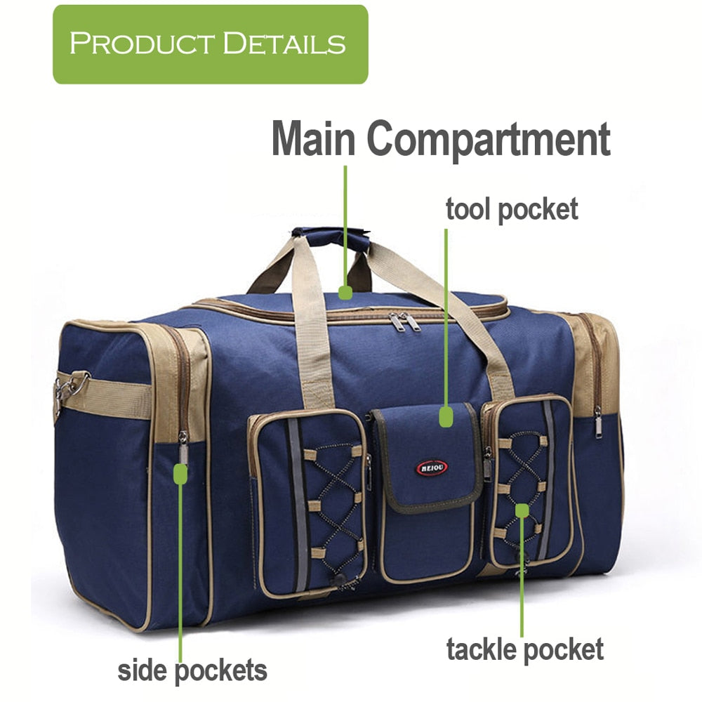 70L Waterproof Nylon Luggage Gym Bags Outdoor Bag Large Traveling