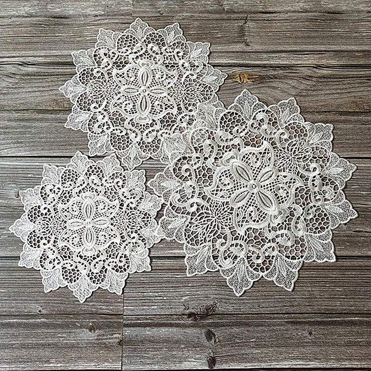 flower Lace Round Embroidery table place mat