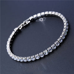 4mm Cubic Zirconia Green Tennis Bracelet Chain Bracelets