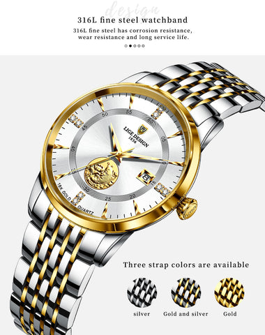Women Watch Brand Fashion Ladies Watch Elegant Gold Steel Wristwatch