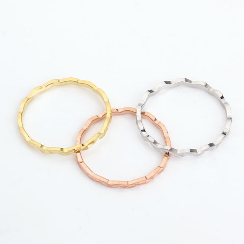 Finger Rings Rose Gold Simple Thin Line Curve Wave Wild Smooth