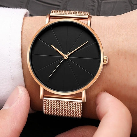 Minimalist Men Fashion Watches Simple Men Business Ultra Thin Stainless Steel