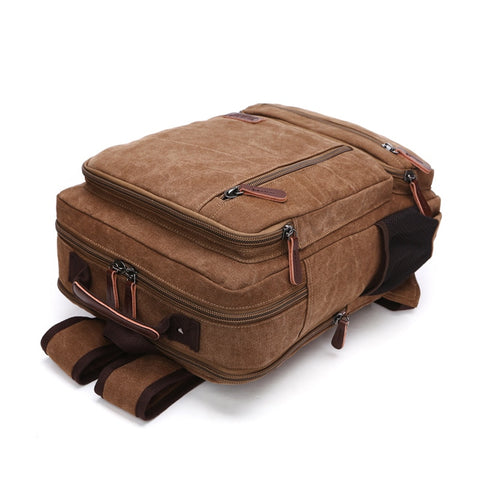 Vintage Canvas Backpack Men Large Capacity Travel Shoulder Bag