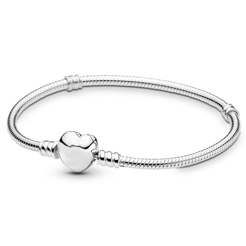 Silver Plated Cute Owl Snake Chain Charm Bracelet