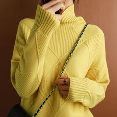 sweater women turtleneck sweater pure color knitted turtleneck pullover