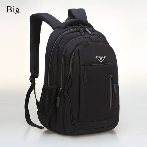 Big Capacity Men Backpack Laptop 15.6 Oxford Gray Solid High School Bags