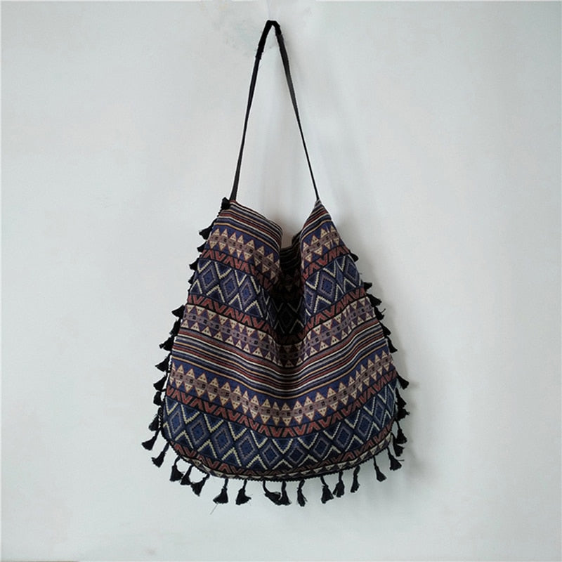 Vintage Bohemian Fringe Shoulder Bag Women Tassel Boho Hippie Gypsy