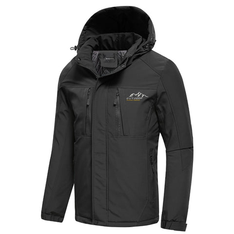 Outdoor Vintage Thick Jacket Coat Men Fashion Patchwork Waterproof Pockets