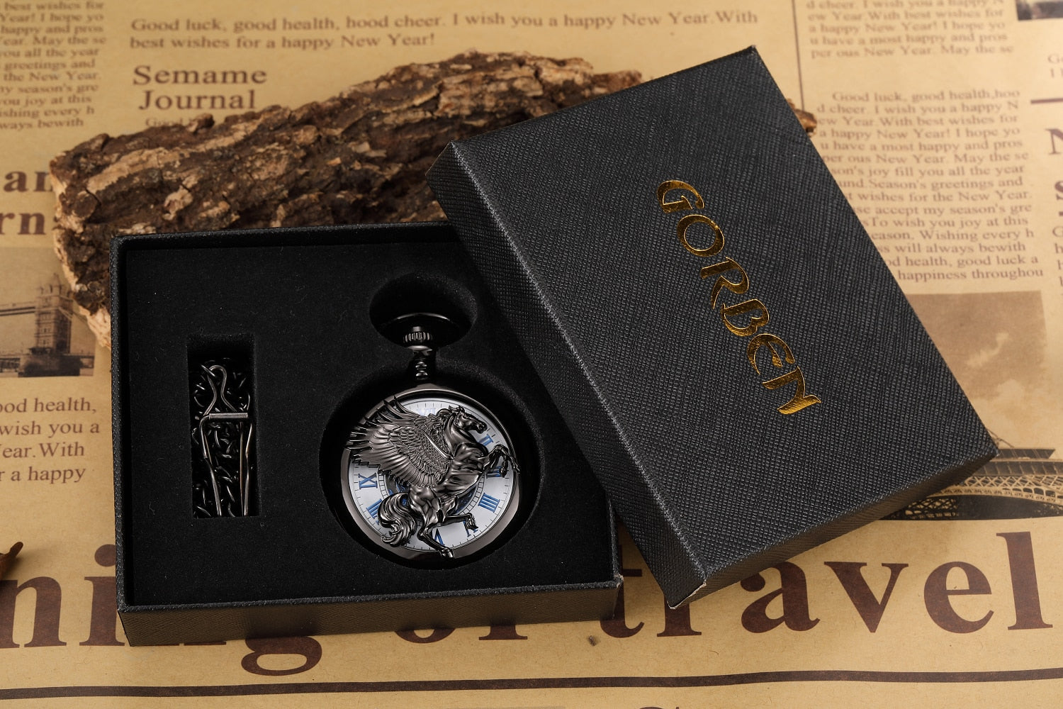 Luury Silver Skeleton Mechacnical Hand-winding Mens Pocket Watch