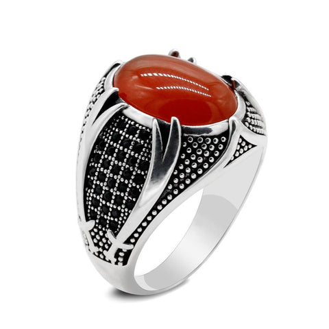 Fashion Generous Rings For Men Simple Black Zircon Geometry Jewelry