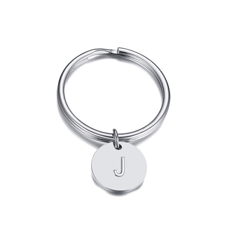 Minimalist Initial Key Chain Letter Engraved