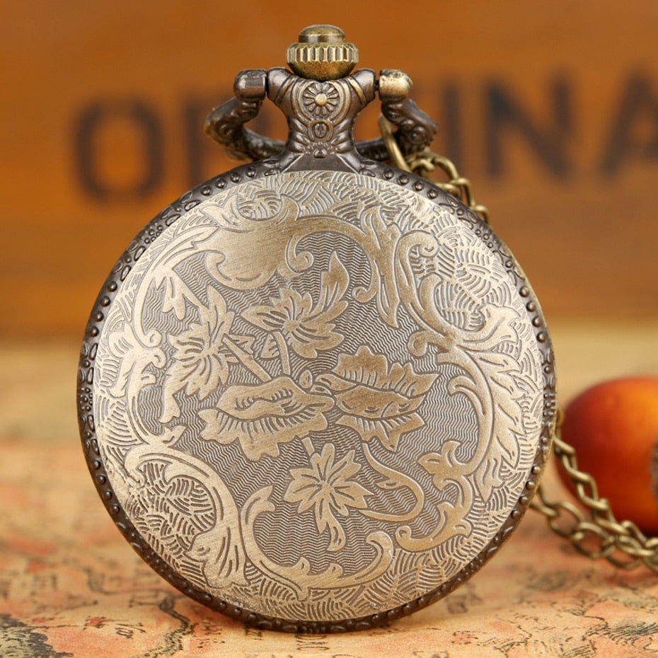 Hollow Life Tree Quartz Pocket Watch Immortal Necklace Chain