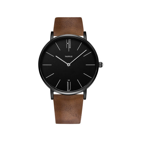 Men Watch Leather Quartz Wristwatches Business