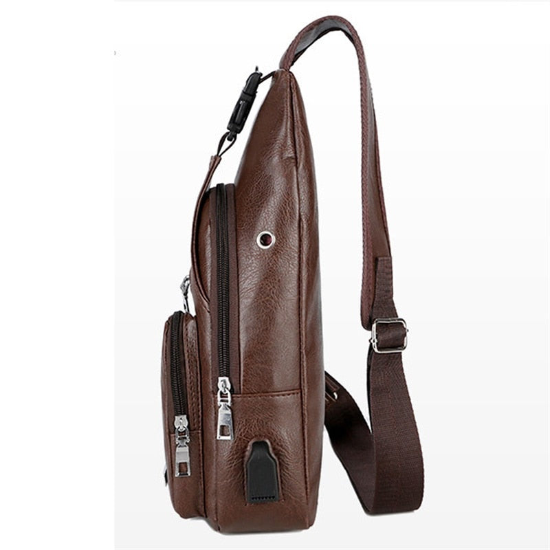 Men Crossbody Bags Men USB Chest Bag Designer Messenger