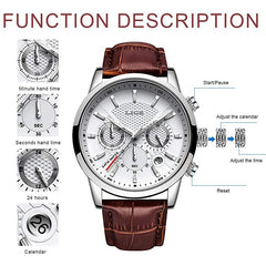 Watches Mens Casual Leather Quartz  Business