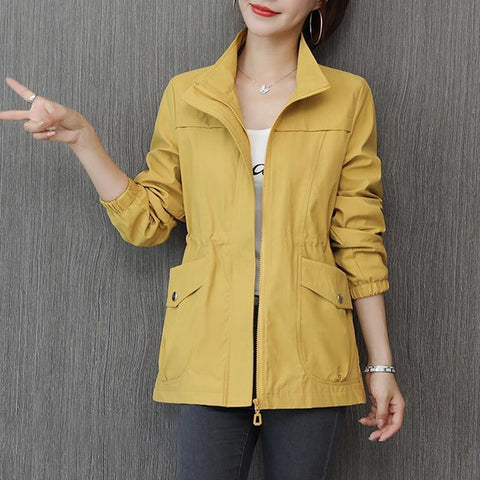 Double Layer Windbreaker Autumn Casual Slim Coat Fashion Plus Size
