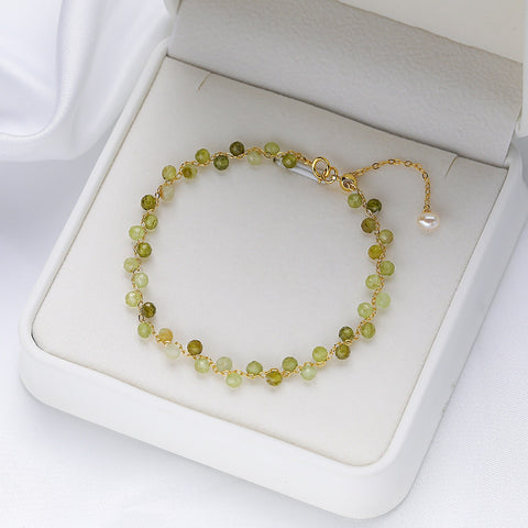 3MM Natural Stone Tourmaline Bracelet on Hand for Women Jewelry