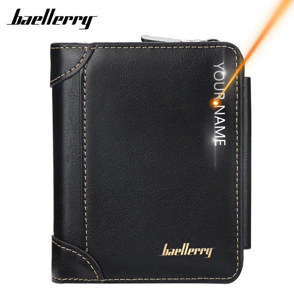 Men Wallets High Quality Zipper Short Design Card Holder